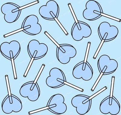 Blue Lollipops, Heart Lollipops, Lollipop Pattern