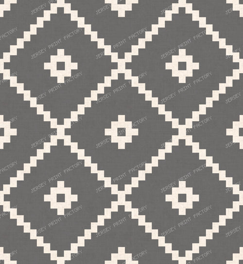 Southwestern Tribal Geometric - Rustic Aztec Diamonds - Pumpkin Orange — Charcoal Gray