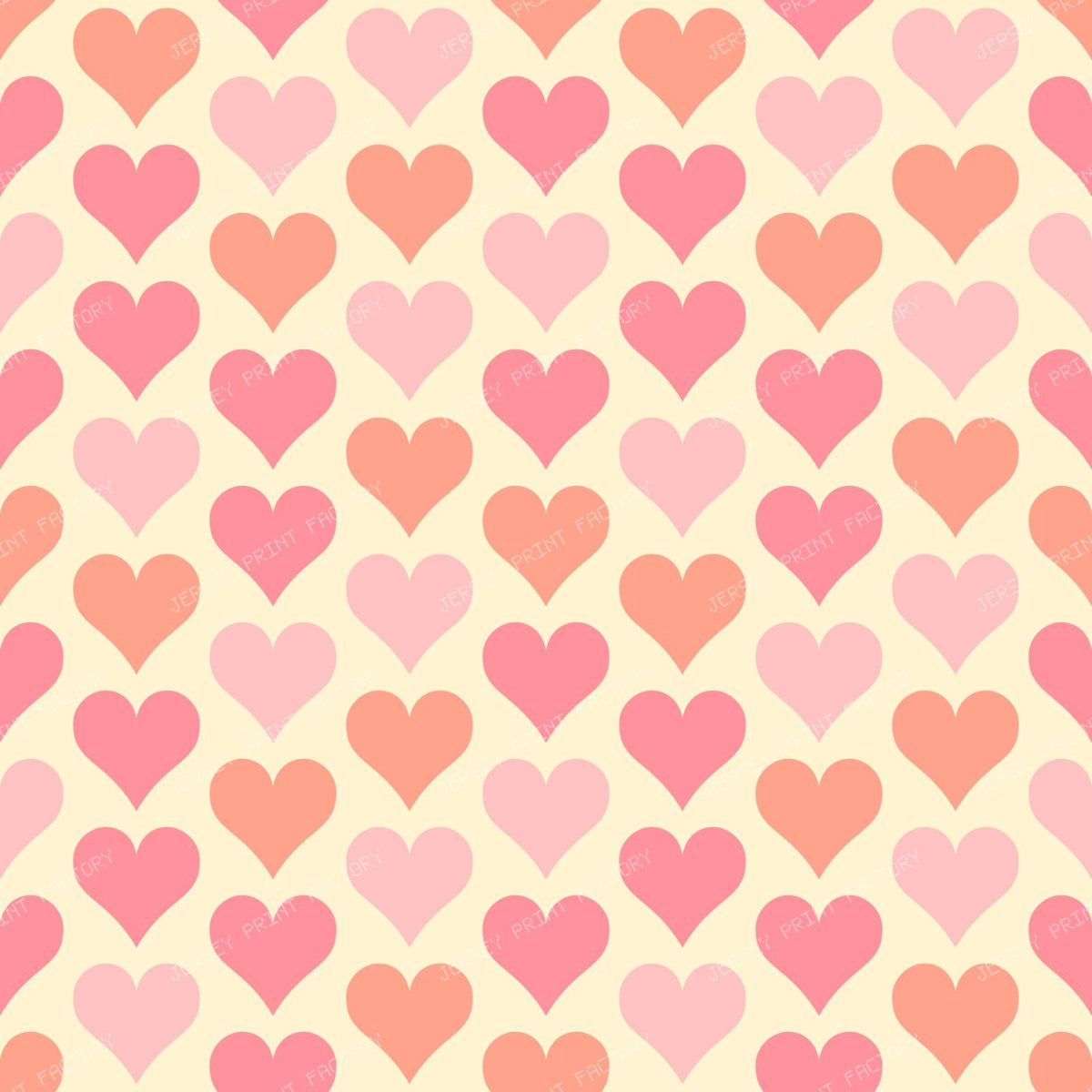 Sweet Retro Hearts on Ivory