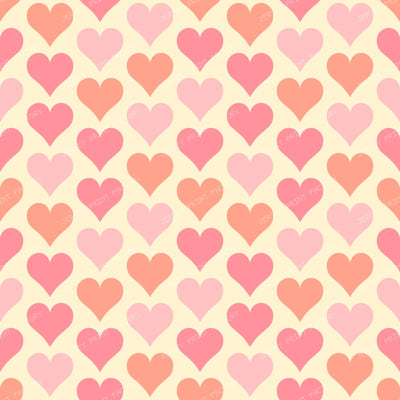 Sweet Retro Hearts on Ivory