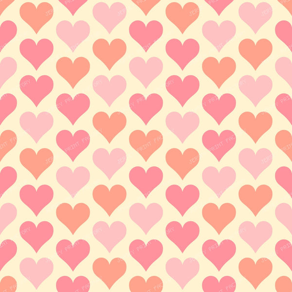 Sweet Retro Hearts on Ivory