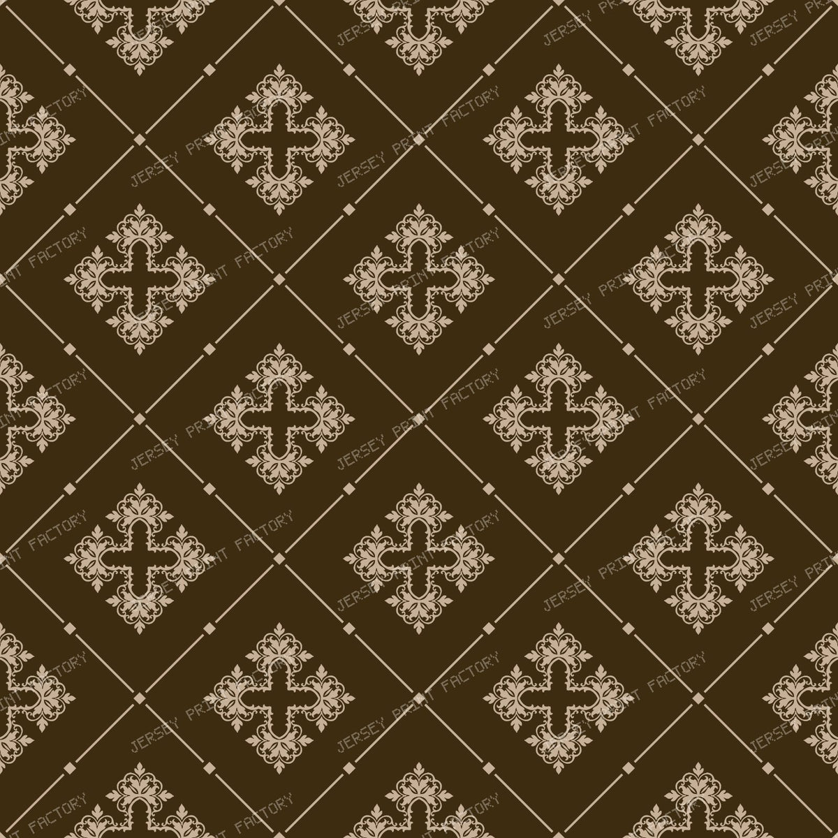 Black And White Damask, French Damask, Baroque Pattern — Brown 4