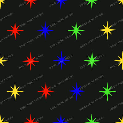Spooky Pop Stars Rainbow Colours On Black Halloween Blender Pattern — Multicolour