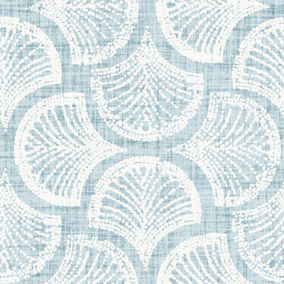 Powder Blue Ginkgo Fan Scallop Batik