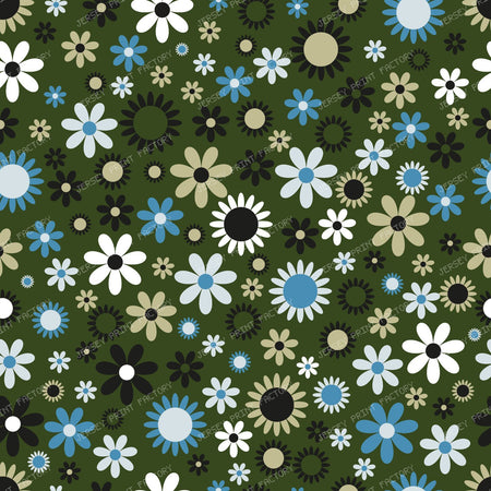 Colorful Flowers, Retro Flowers, Floral Pattern — Colorful 28