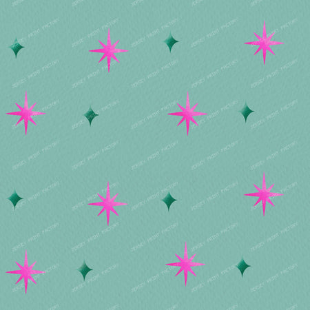 Pink Sparkle & Stars on Purple — Sage Green