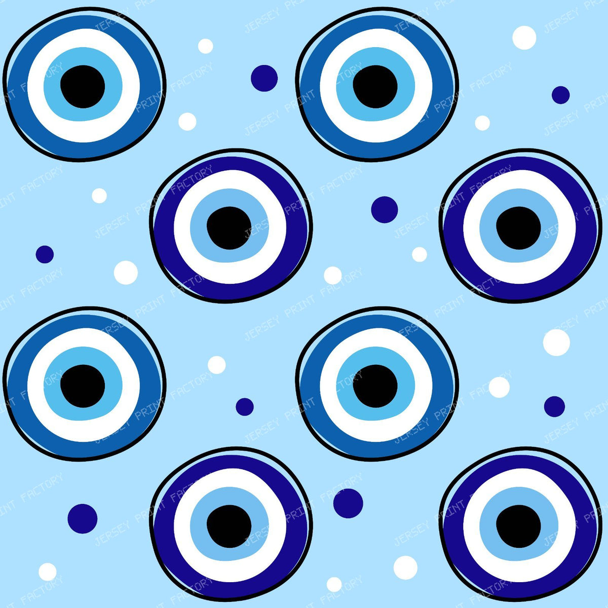 Evil Eye Pattern, Turkish Eye, Nazar Talisman, Mati, Mataki, Hamsa — Blue 1
