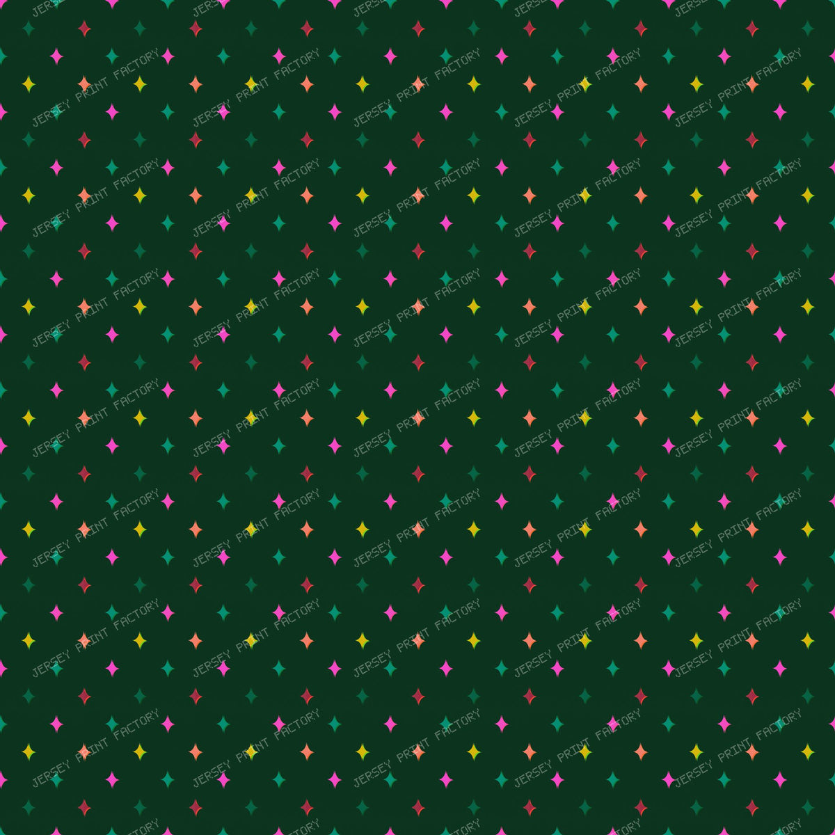 Colourful sparkle stars on Dark Green