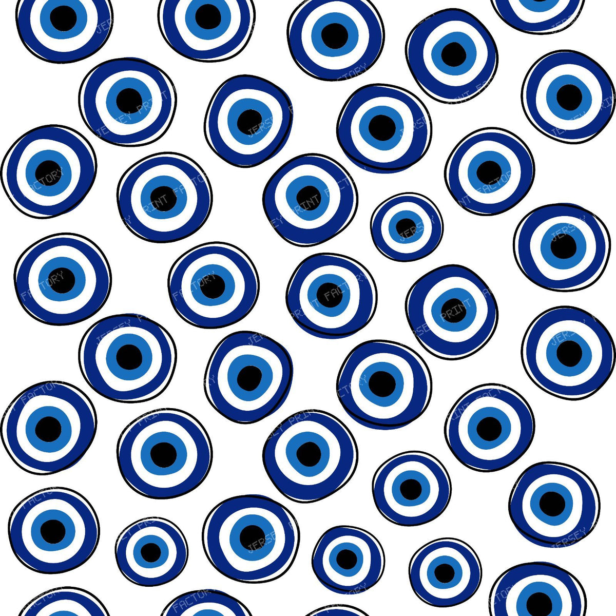 Evil Eye Pattern, Turkish Eye, Nazar Talisman, Mati, Mataki, Hamsa — White 3