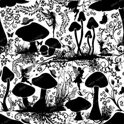 Enchanted Fairy land Black on White