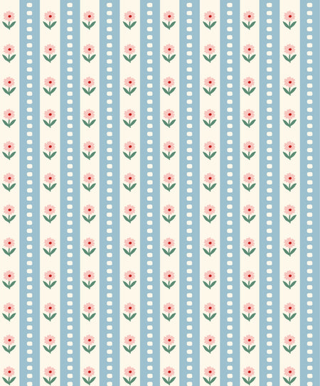 Cottage Floral Stripe