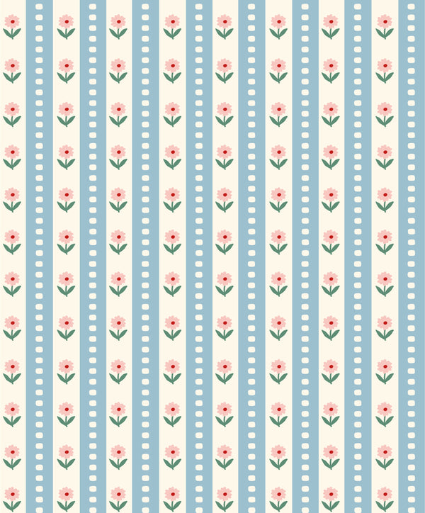 Cottage Floral Stripe