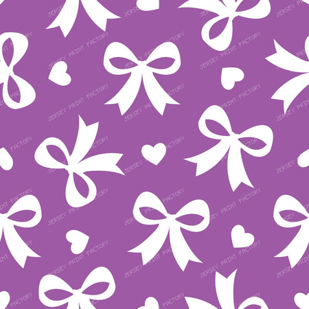 Bow Pattern, Coquette Bow, Ribbon, Cute Bow, White Bow, Hearts, Black — Purple 1