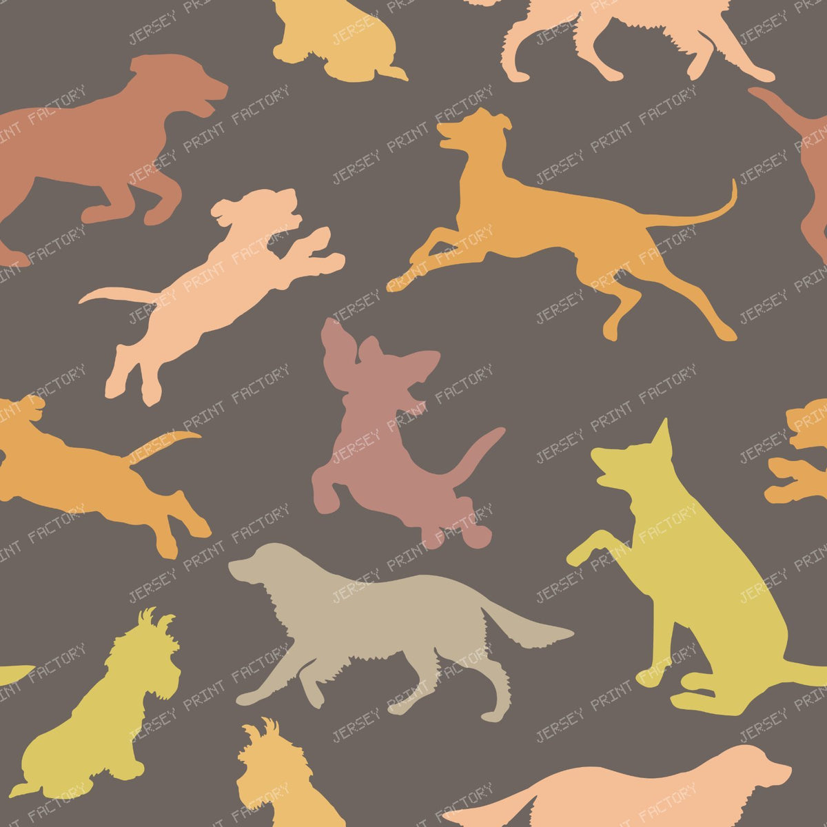 Colorful Dogs, Pattern Of Dogs, Dog Silhouettes, Puppy, Pet
