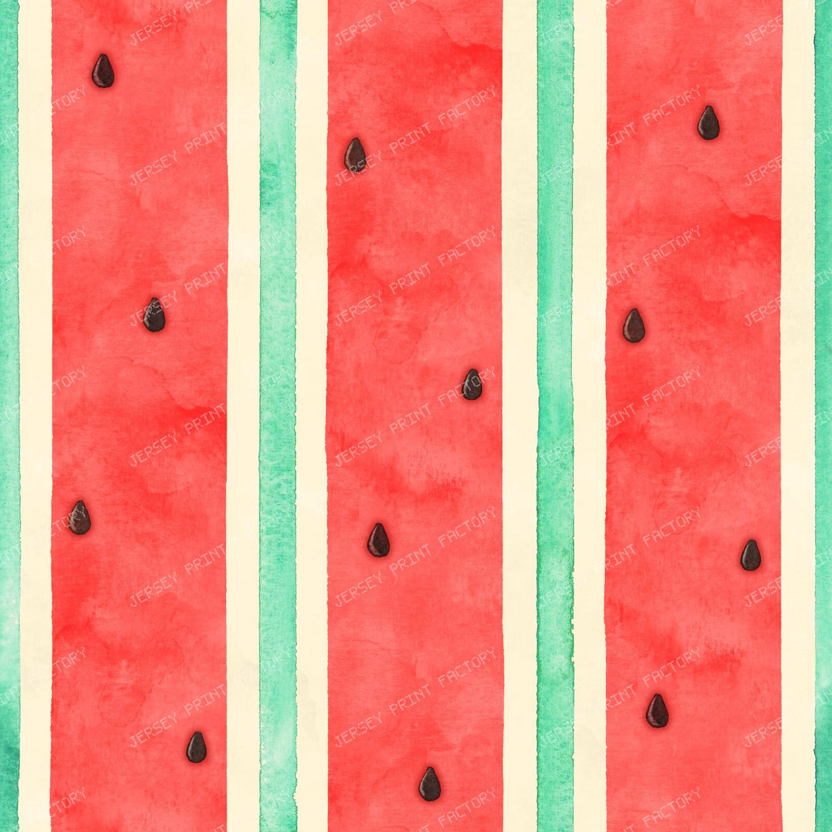 Watermelon Seed Watercolor Stripe Seamless Pattern