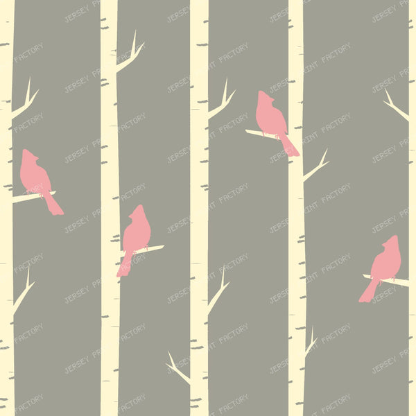 Cardinal Bird, Pink Bird, Bird Silhouette, Birch