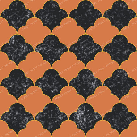 Mosaic Tile / Halloween Geometric Coordinate Black and Orange