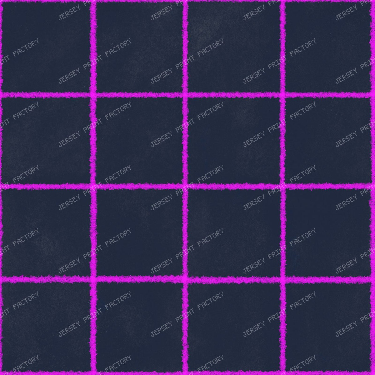 Pink Chalk Line Grid on Black Modern Minimalist Geometric Pattern — Neon Pink and Blue