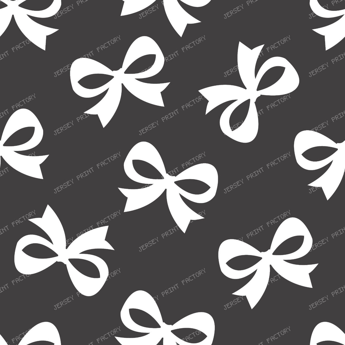 Bow Pattern, Coquette Bow, Ribbon Bow, Cute Bow, White Bow, Black — Gray 3