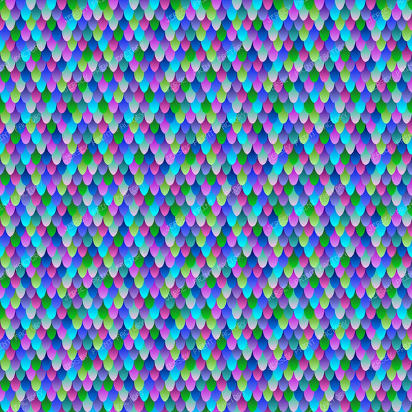 Mermaid Scales Blue, Turquoise, Pink