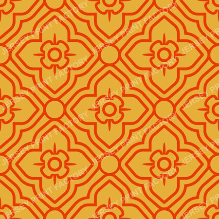 Thai Floral Pattern in Traditional Southeast Asian Style . Red/golden