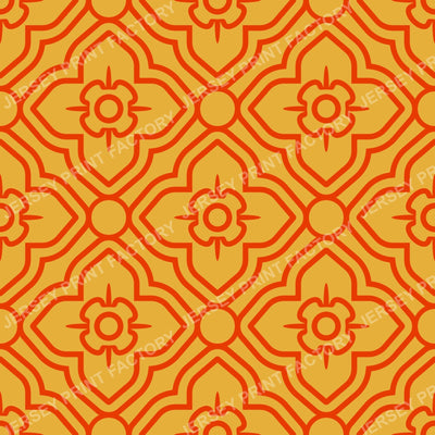 Thai Floral Pattern in Traditional Southeast Asian Style . Red/golden