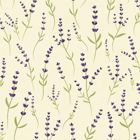 Wild Lavender Meadow Delicate Botanical Floral blue — off white