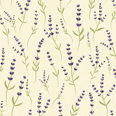 Wild Lavender Meadow Delicate Botanical Floral blue — off white