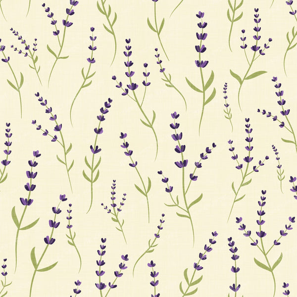 Wild Lavender Meadow Delicate Botanical Floral blue — off white