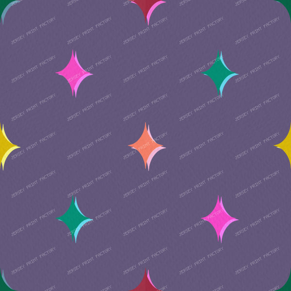 Colourful sparkle stars on Muted purple