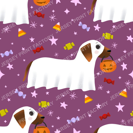 Trick Or Treat Dachshund Dog Halloweenie – Candy Toss On Purple