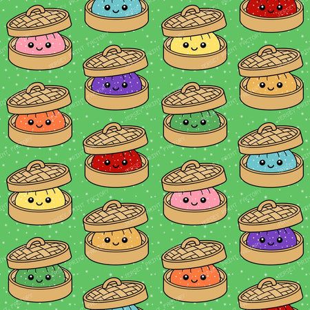 Squishy Bao Bun Steamer Dumplings In Green