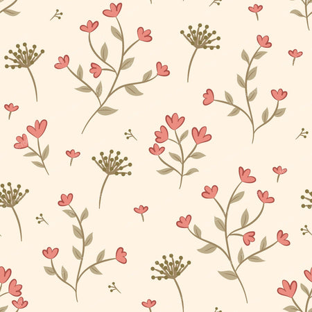 Cute Ducks | Minimal Flowers Beige