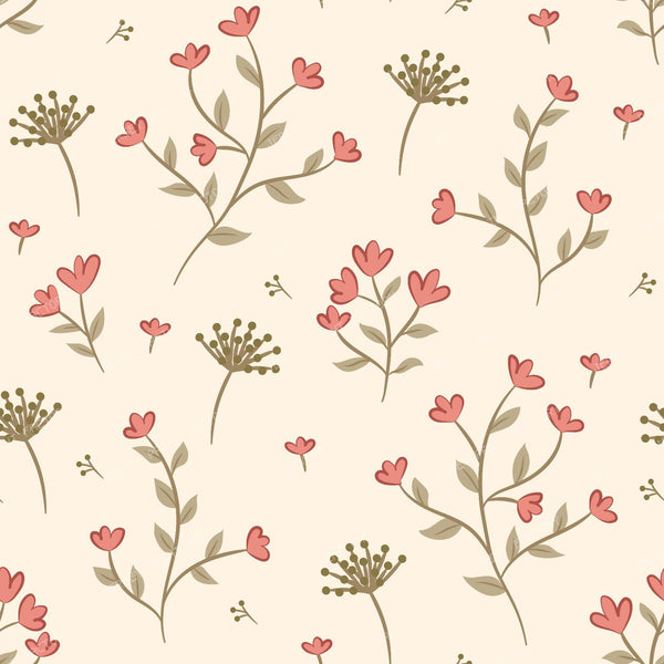 Cute Ducks | Minimal Flowers Beige
