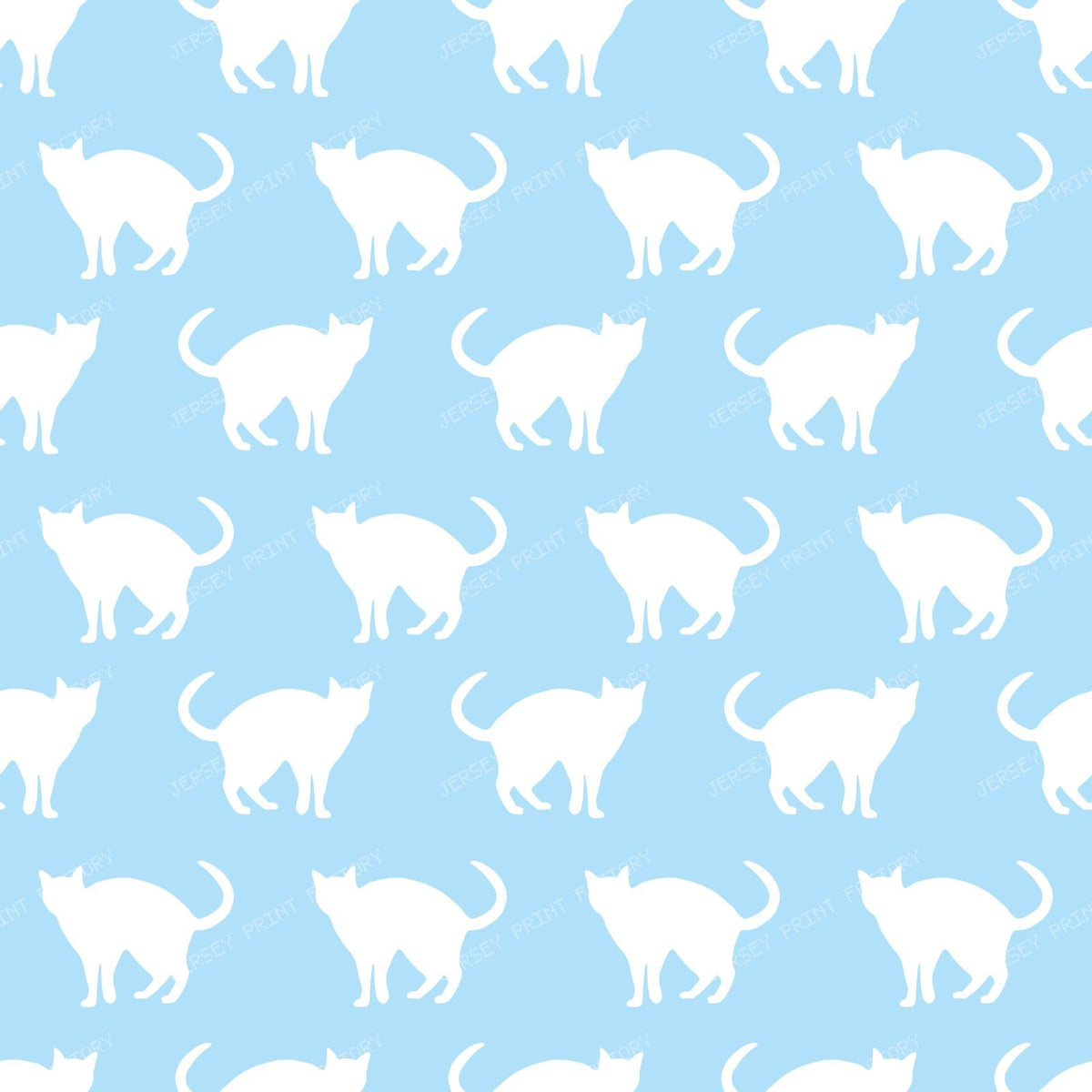 Pattern Of Cats, Cat Silhouette, Kitty, Black and White — Blue