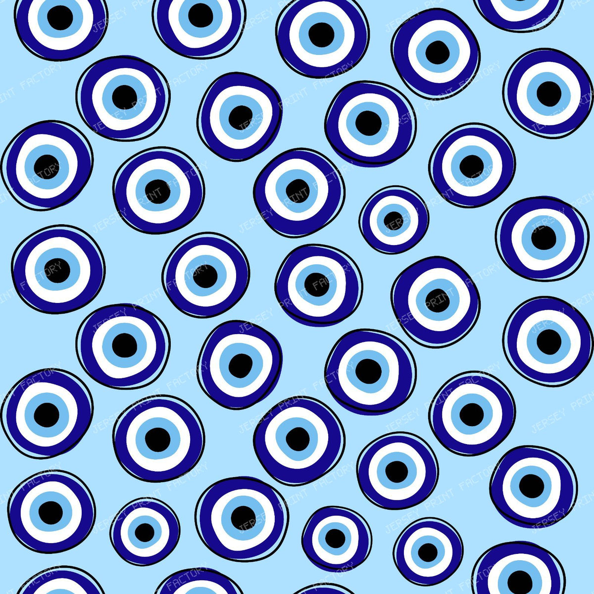 Evil Eye Pattern, Turkish Eye, Nazar Talisman, Mati, Mataki, Hamsa — Blue 3
