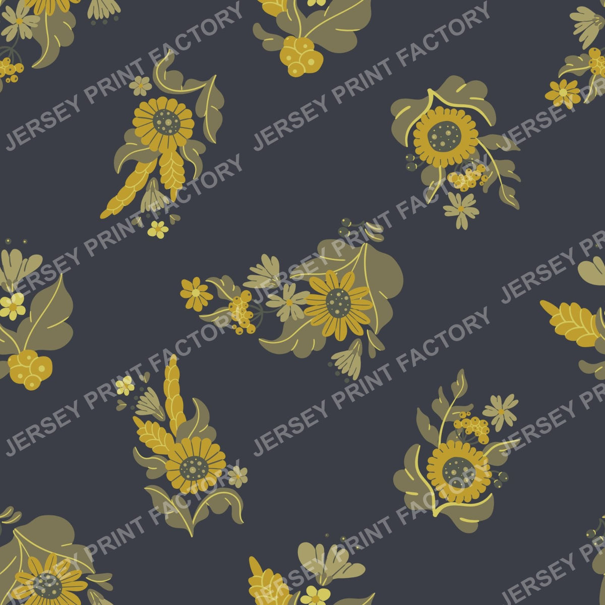 Wild Cornflower Bloomscape Seamless Pattern