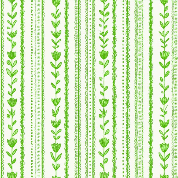 Vertical Stripe Green Botanical Leaf Floral