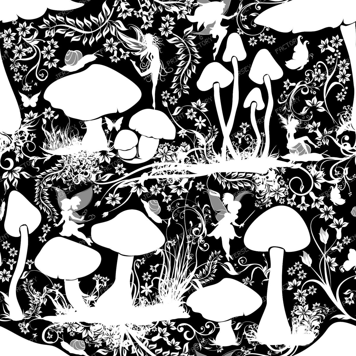 Enchanted Fairy land White on Black