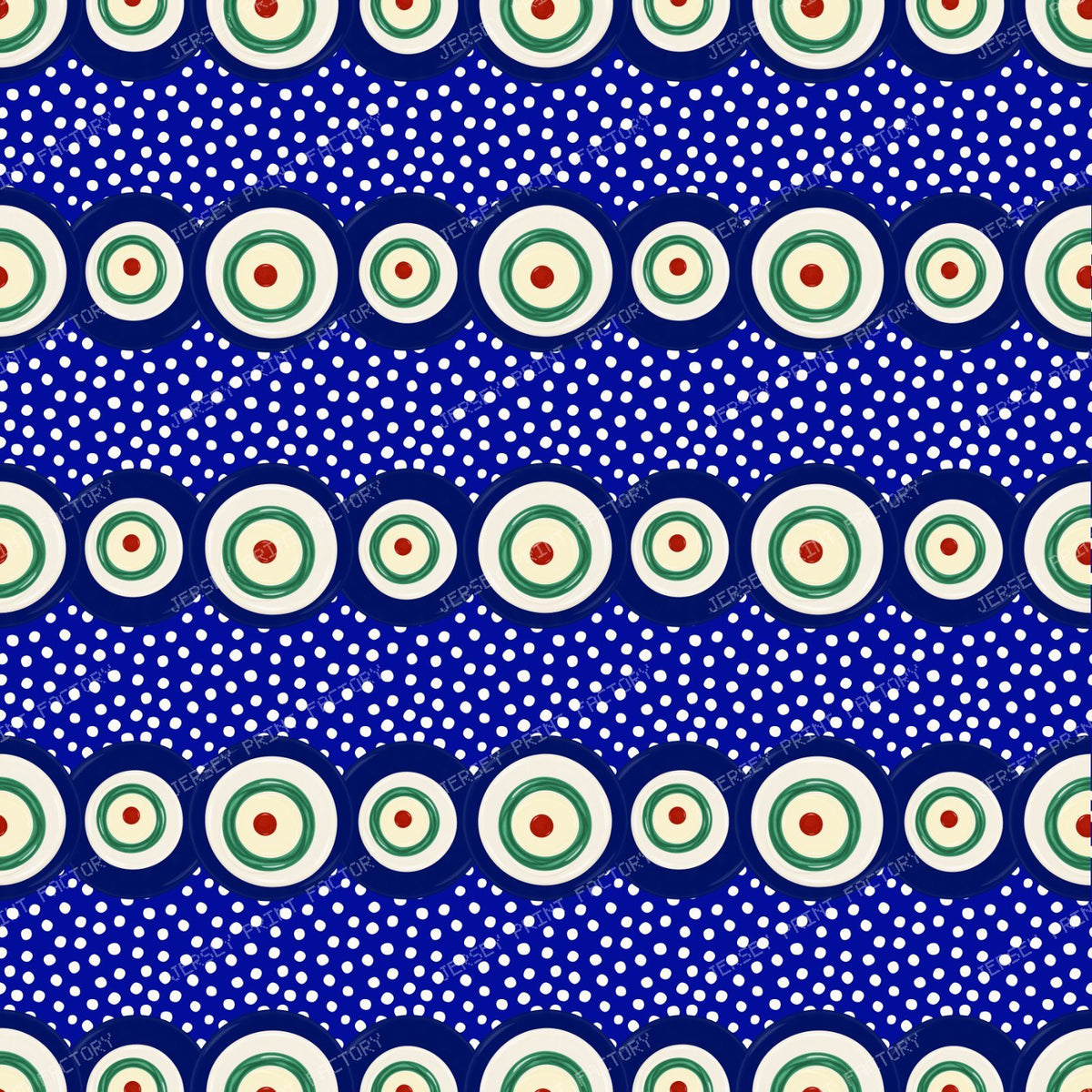 Polish Pottery Peacock Eyes And Polkadots On Cobalt Blue