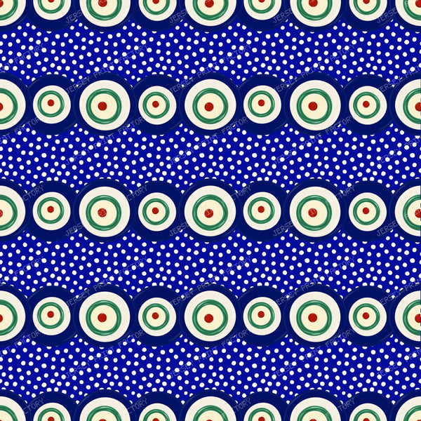 Polish Pottery Peacock Eyes And Polkadots On Cobalt Blue