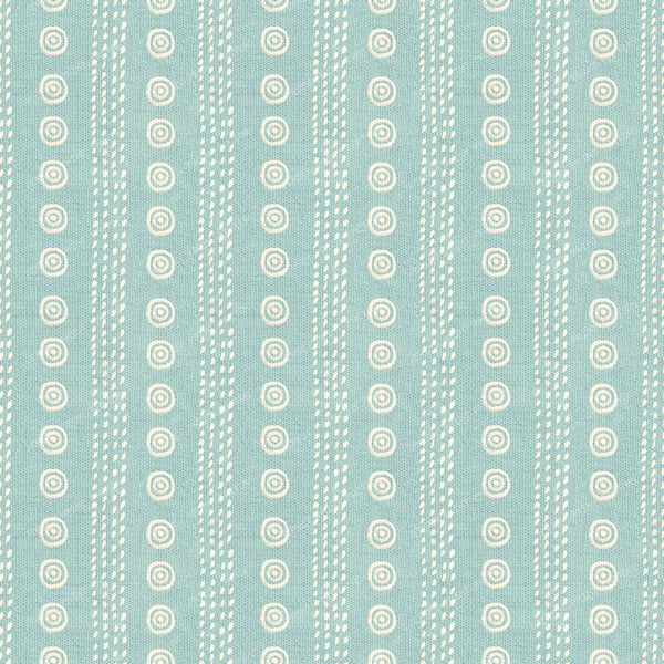 Embroidered Ticking Stripe - Dusty Blue