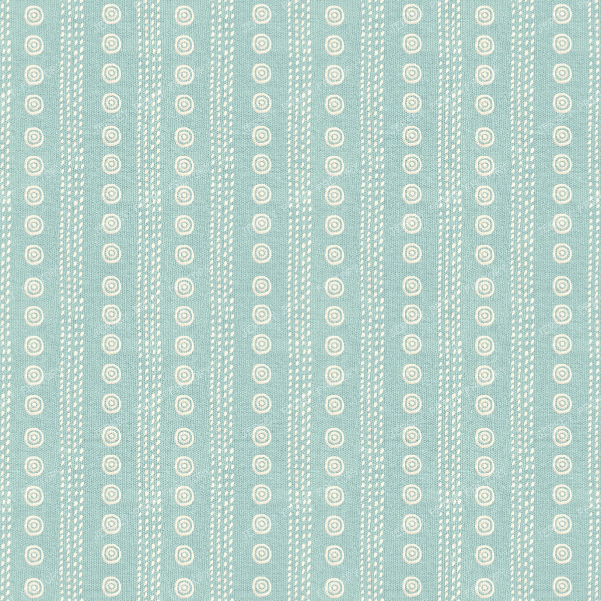 Embroidered Ticking Stripe - Dusty Blue