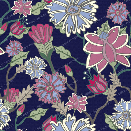Large Chintz Dark Blue