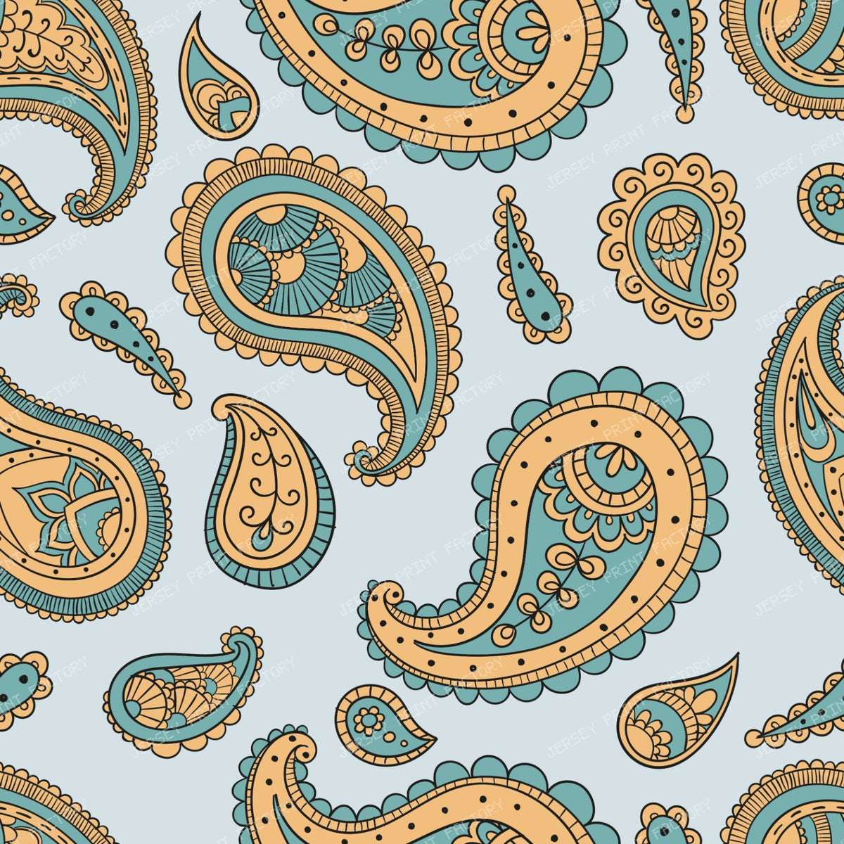 Blue Paisley, Persian Paisley, Paisley Pattern — Colorful 7