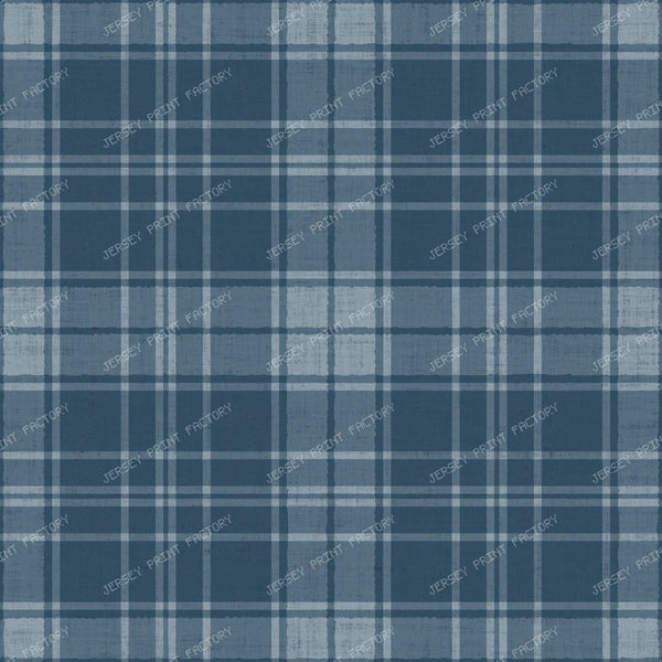 Elara   Linen Check   Soft Blue & Beige — Navy Blue