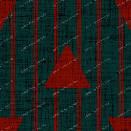Christmas Arrow Stripe in Olive Green and Brick Red Linen Texture — Deep Teal