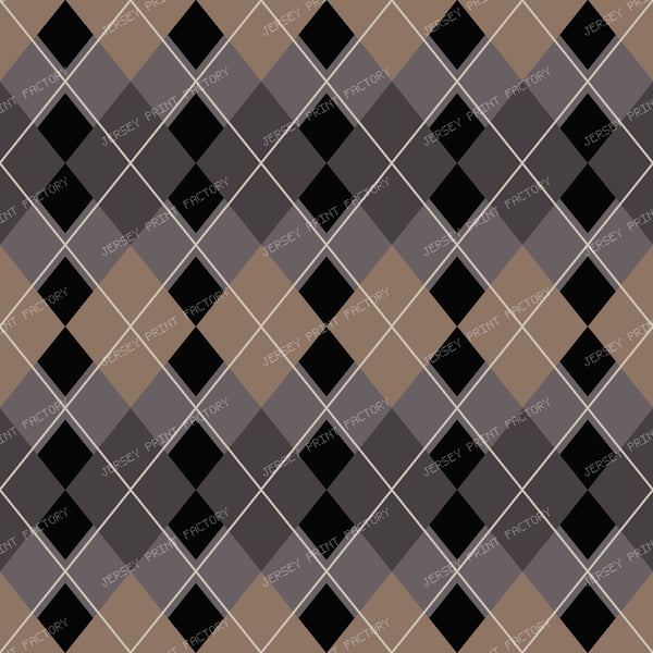 Heritage Argyle Classic Black and Taupe Diamond Pattern