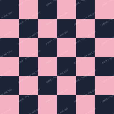 Green Squares, Navy Blue Squares, Checkered Pattern — Pink and Navy Blue