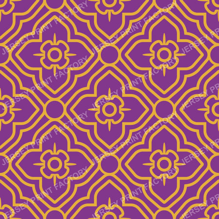 Thai Floral Pattern in Traditional Southeast Asian Style . Golden/Purple